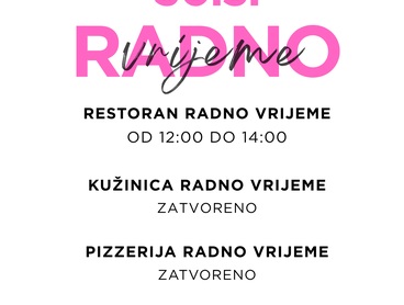 Radno vrijeme restorana 30.5.2026.